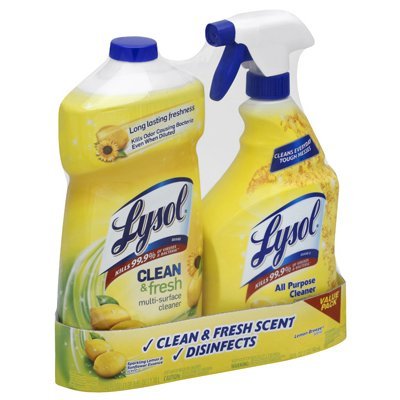 Lysol Clean & Fresh Multi-Surface Cleaner Value Pack 32 OZ All Purpose & 40 OZ Multi Surface