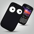 NEW BLACKBERRY CURVE 3G 9300 SILICONE SKIN - CARTOON EYES MOTIF BLACK/WHITE SILICONE SKIN - MOBILE PHONE ACCESSORIES BY OLIVIASPHONES'