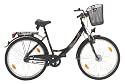 Texo Damen City Fahrrad 26 Zoll Alu 7-Gang SRAM R&uuml;cktrittbremsnabe, gefedert mit Nabendynamo und Korb