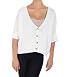 Double Zero Loose Droop Cropped Blouse in Cream