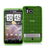 Neon Green TPU Candy Rubber Flexi Skin Case Cover for HTC Verizon Thunderbo ....