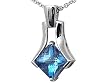 1.50 cttw 14k Gold Genuine AAA Quality Square Cut Blue Topaz Pendant