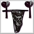 Unique y2Clothes Sexy Showgirl Sequined G-String Panty and Pasties - Black - One Size Fits Most Plain Package