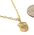 24k Gold Layered GL Happy Face with Graduation Cap Charm Necklace - 18" chain Lifetime Warranty! Comes Gift Boxed (W369)