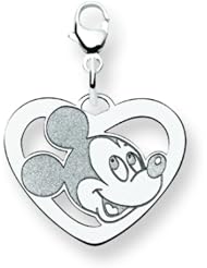 Sterling Silver Disney Mickey Heart Lobster Clasp Charm