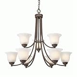 Golden Lighting 1260-9 RBZ Candace Nine Light Chandelier - Rubbed Bronze Finish
