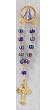 Rosary Lapel Pin - Virgen Pozo with Colored Beads and Cross - MADE IN ITALY