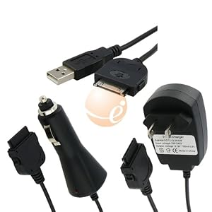 Black Rapid Car Charger + Home Charger + USB Sync Cable for Apple iPad / iPhone / iPhone 3G / iPod Video / iPod Touch / iPod nano