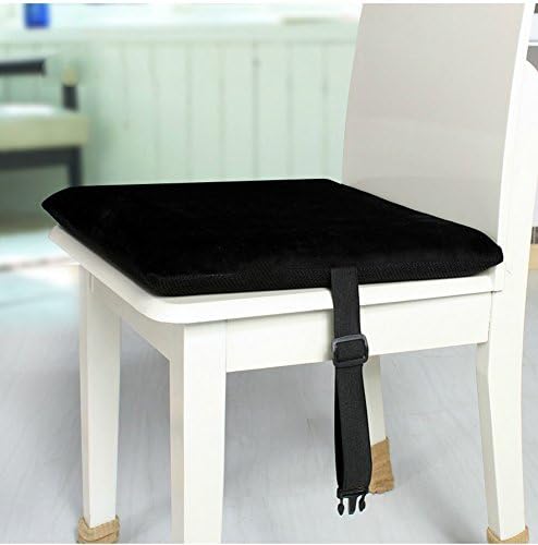 Love Home Memory Foam Seat Cushion Chair Pads Chair Cushion with Tie, Black--15.7''*15.7''*1.97''