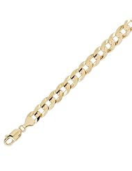 14K Solid Yellow Gold Curb Cuban Chain Bracelet 8.1mm (5/16 in.) - 8.5 in.