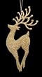 Seasons of Elegance Gold Glitter Bouncing Reindeer Christmas Ornament