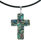 Abalone Cross Pendant with 18