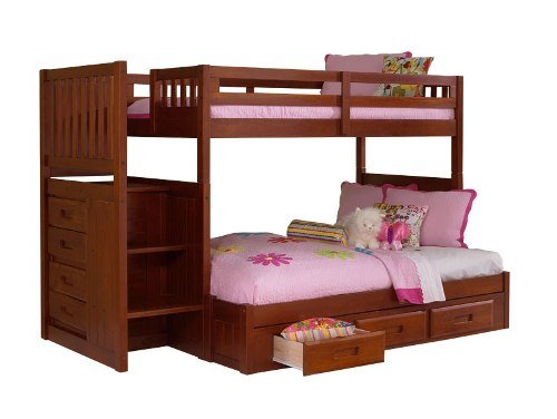Merlot Mission Twin/Full Staircase with drawers