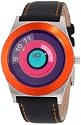 The One - AN06G02 - Spinning Wheel - Montre Mixte - Quartz Analogique - Cadran Multicolore - Bracelet Cuir Noir