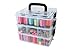 Bins & Things Stackable Storage Containers with 18 Adjustable Compartments (9.75W x 7.75D 8.3H Inch) | 3-Tier Stackable Storage Bins for Arts and Crafts, Jewelry Making, Beads Organizer, Sewing Access