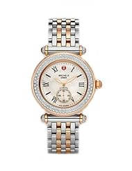 Michele Caber Diamond Mother of Pearl Dial Two-Tone Stainless Steel Ladies Watch MWW16A000067