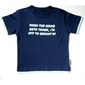 Layered short sleeve tee navy 1-2 yrs 'When the going gets tough I'm off to grans'