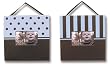 FRAME SET- BRN/BLUE DOT/STRIPE - PICTURE FRAME SETS