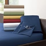 200 TC Percale Twin Sheet Set, Navy Blue