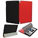 KHOMO ® Super Slim Red Case Polyurethane Smart Cover FRONT + Black Hard Rubberized Poly-carbonate BACK Protector for Apple iPad Mini 7 Inches 7.9 inch (Built-in magnet for sleep / wake feature)
