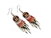 Lands of My Father Ceramic Earrings with Drop Bead and Silver Shimmer Dangles