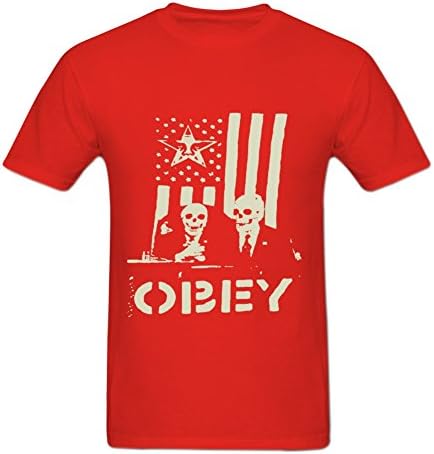 Jeanforever Mens Obey Propaganda Printed Short Sleeve T-Shirt XXXL Red