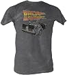 Back To The Future Delorean Car Grey Mens T-shirt