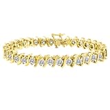 14k Yellow Gold Diamond S-Link Tennis Bracelet (5.00 cttw, H-I Color, I1-I2 Clarity), 8''
