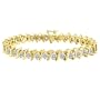 10k Yellow Gold Diamond S-Link Tennis Bracelet (10 cttw, I-J Color, I1-I2 Clarity), 7"