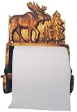 Wood Carved Moose Toilet Paper Holder