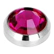 Grade 23 Solid Titanium Internally Threaded Fuchsia Gem 4MM Dermal Dome Top