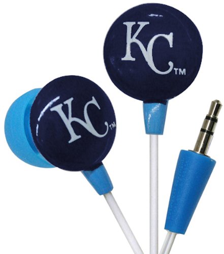 iHip MLF10169KC MLB Kansas City Royals Printed Ear Buds, Royal Blue
