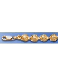 Gold Nautical Braclt Bracelet Scallop Shell Link Bracelet