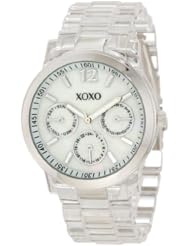 XOXO Womens XO5514 Clear Bracelet with Silver Case Watch