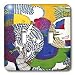Lee Hiller Designs 60s Retro Print - Retro 60s Psychedelic Flower Power Trees Print - Light Switch Covers - double toggle switch
