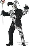Adult Evil Jester Halloween Costume (Small 38-40)
