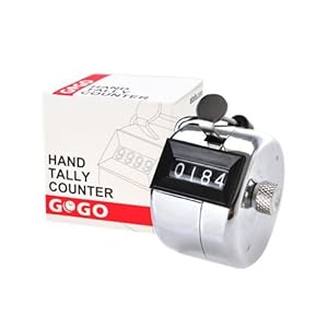 GOGO Metal Counter, Hand Tally Counter, Solid Metal Palm Counter Clicker - Chrome Plated
