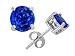 3.00 cttw 14k Gold 7mm Genuine Round Created Sapphire Earring Stud