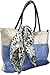Femina Two-Tone Faux Embossed Ostrich Tote Shoulder (Tan/Blue) with a NutriChart