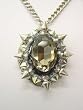 Large Sparkly Crystal Stone Rocker Pendant with Metal Spikes Unisex as worn by Adam Lambert on American Idol