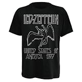 T-Shirt Led Zeppelin Noir USA 77 XL (T-Shirt taille Extra Large)