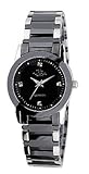 IMAGE OF Oniss Women's Swiss SS & Ceramic Sapphire Diamond Watch ON606-L Black