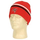 NFL 2-Stripe Ribbed Knit Winter Hat / Beanie - Tampa Bay Buccaneers