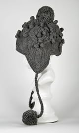 Big Cable Earflap Cap with Fleece Lining Dark Grey