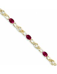 Genuine 14K Yellow Gold Diamond And Ruby Bracelet 5 Grams Of Gold 100% Satisfaction Guaranteed.