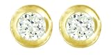 41wwkpJlQLL. SL160  Yellow Gold Overlay Sterling Silver 5.5x5.5mm Round Cubic Zirconia Bezel Set Earrings