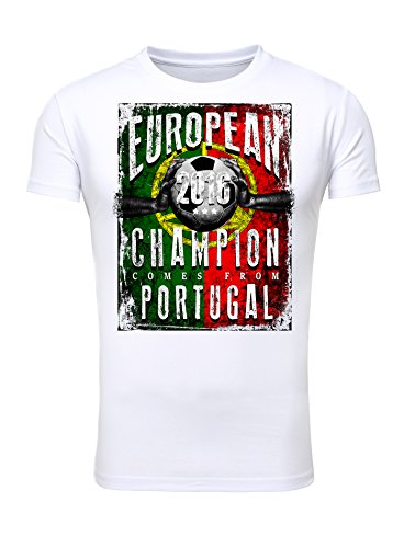 Legendary Items T-Shirt EUROPEAN CHAMPION 2016 Portugal Printshirt Europameister EM Fußball weiß XXL