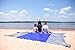 Beach Blanket / Picnic Blanket / Outdoor Blanket - Extra Large 7x 9 Lightweight and Compact with Attached Sand Anchors and Stake Down Loops (Royal Blue / Gray)