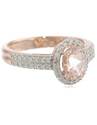 10k Rose Gold Morganite and Diamond Ring (0.33 cttw GH, Color, I1-I2 Clarity)