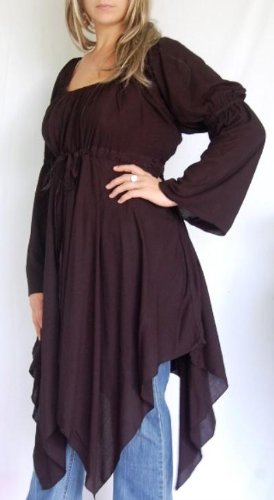 Best Price BLACK BLOUSE TOP PEASANT RENAISSANCE FITS - M L XL 1X 2X - N363S